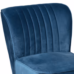 MATILA - Fauteuil Bleu Canard Piètement Laqué Noir