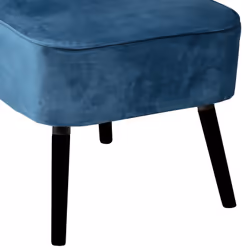 MATILA - Fauteuil Bleu Canard Piètement Laqué Noir