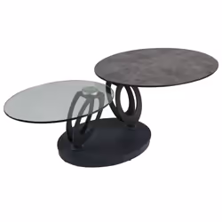 Altobuy 3663738804608, Table basse, Forme ovale, Gris