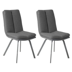 Callam - Lot de 2 Chaises Grises avec Sur-Coussin - Gris