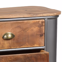 Altobuy - palisso - Commode 3 Tiroirs Bois et Acier Patiné - Naturel