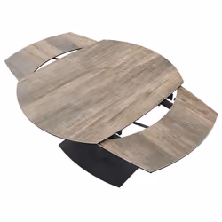 Pikam - Table de Repas Allongeable Céramique Bois Clair - Marron clair