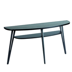 Lauren - Console Plateau Céramique Piètement Noir - Noir