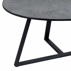 Altobuy - keria - Table Basse Ovale Aspect Céramique Grise