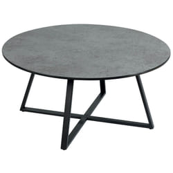Altobuy - keria - Table Basse Ronde Aspect Céramique Grise - Gris