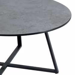 Altobuy - keria - Table Basse Ronde Aspect Céramique Grise - Gris