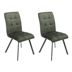 Altobuy - john - Lot de 2 Chaises Capitonnées Vert - Vert