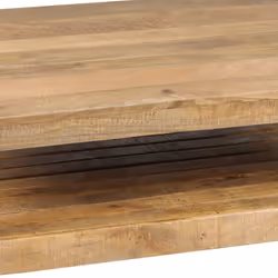 Palissa - Table Basse avec Etagère Bois et Acier Patiné