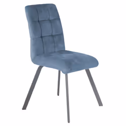 John - Lot de 6 Chaises Capitonnées Bleu Gris
