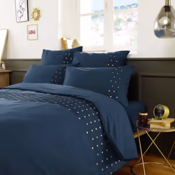 Altobuy 3663738808286 Taie d'oreiller Bleu 50 x 70 cm Coton