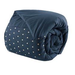 POLLY - Housse de Couette 260x240cm Coton Coloris Mûre