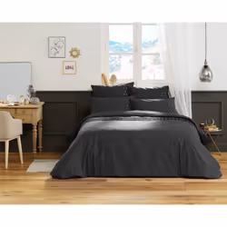 Altobuy 3663738808385 housse de couette Gris, Charbon de bois Coton 260 x 240 cm