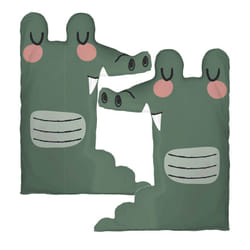 Altobuy - meiko - Coussin Décoratif 37,5x50 cm Coton Forme Croco - Vert