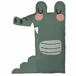 Altobuy - meiko - Coussin Décoratif 37,5x50 cm Coton Forme Croco - Vert
