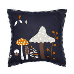 AUTOMNE - Coussin Déhoussable 40x40cm Coton Motifs Champignons