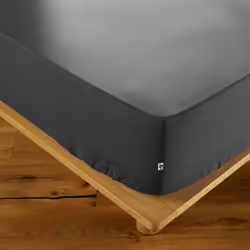 SAMIA - Drap Housse 140x190cm Coton Coloris Poivre