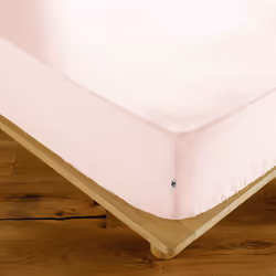SAMIA - Drap Housse 160x200cm Coton Coloris Barbe à papa