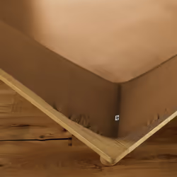 SAMIA - Drap Housse 200x200cm Coton Coloris Camel