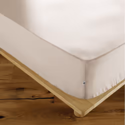 SAMIA - Drap Housse 90x190cm Coton Coloris Pampa