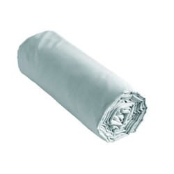 SAMIA - Drap Housse 160x200cm Coton Coloris Bleu Craie