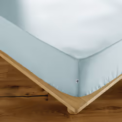 SAMIA - Drap Housse 200x200cm Coton Coloris Bleu Craie
