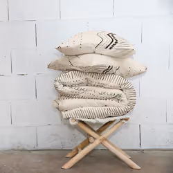 BELEM - Parure de Lit Coton Motifs Ethniques Housse de Couette 200x200cm + 2 Taies d'Oreiller