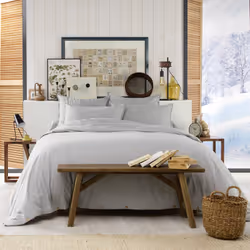 HEDDA - Taie d'Oreiller 63x63cm Flanelle de Coton Coloris Brume