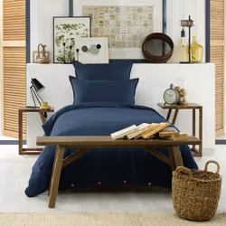 HEDDA - Taie d'Oreiller 63x63cm Flanelle de Coton Coloris Nuit