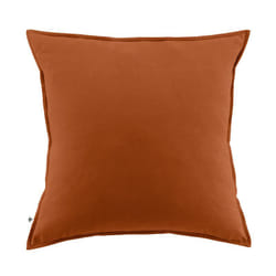 HEDDA - Taie d'Oreiller 63x63cm Flanelle de Coton Coloris Tomette