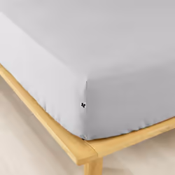 HEDDA - Drap Housse 90x190cm Flanelle de Coton Coloris Brume