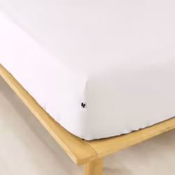 HEDDA - Drap Housse 160x200cm Flanelle de Coton Coloris Neige