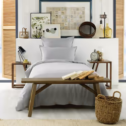 Hedda - Housse de Couette 140x200cm Flanelle de Coton Coloris Brume