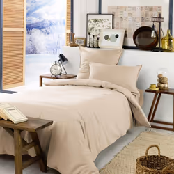 Altobuy - hedda - Housse de Couette 140x200cm Flanelle de Coton Coloris Sable - Greige