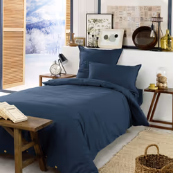 Altobuy - hedda - Housse de Couette 140x200cm Flanelle de Coton Coloris Nuit