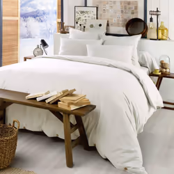 Altobuy - hedda - Housse de Couette 240x220cm Flanelle de Coton Coloris Neige - Blanc