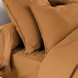 HEDDA - Taie d'Oreiller 50x70cm Flanelle de Coton Coloris Camel