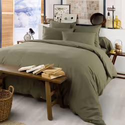 Altobuy - hedda - Drap Housse 140x190cm Flanelle de Coton Coloris Romarin - Vert