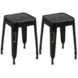 Altobuy - tolga - Lot de 2 Tabourets Noirs