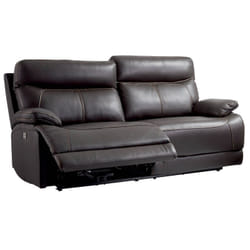 Cordoue - Canapé Relax Electrique 3 Places Cuir Marron - Marron foncé