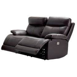 Cordoue - Canapé Relax Electrique 2 Places Cuir Marron - Marron foncé