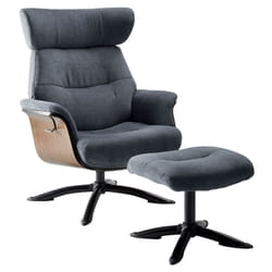 Altobuy - obanos - Fauteuil Inclinable + Repose-Pieds Gris Bleu