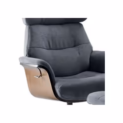 Altobuy - obanos - Fauteuil Inclinable + Repose-Pieds Gris Bleu