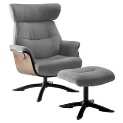 Altobuy - obanos - Fauteuil Inclinable + Repose-Pieds Gris - Gris