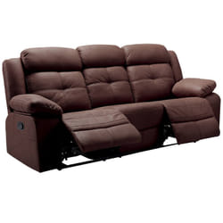 Fabares - Canapé Relax Manuel 3 Places Chocolat - Marron foncé