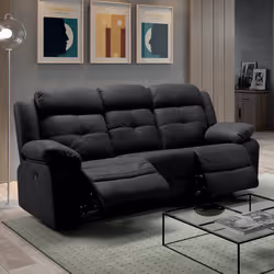 FABARES - Canapé Relax Electrique 3 Places Gris