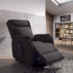 ZAMORA - Fauteuil Releveur Tissu Gris Foncé
