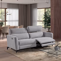 Altobuy - mumbai - Canapé Relax Electrique 3 Places Gris Foncé - Gris