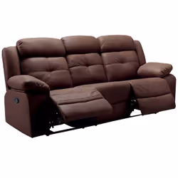 Fabares - Canapé 3 Places + Fauteuil Relax Manuel Chocolat - Marron foncé