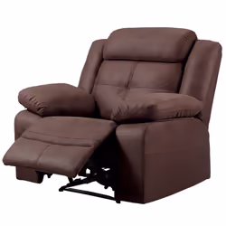 Fabares - Canapé 3 Places + Fauteuil Relax Manuel Chocolat - Marron foncé