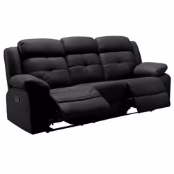 FABARES - Canapé 3 Places + Fauteuil Relax Manuel Gris